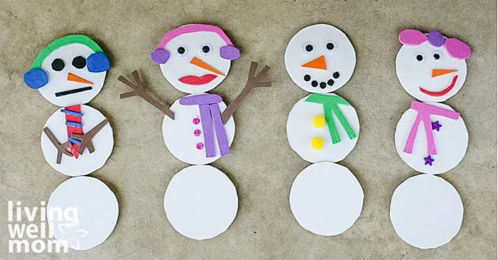 mix and match magnet snowmen