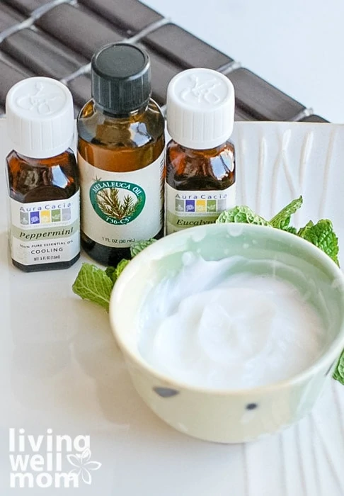 diy peppermint foot cream with essential oils