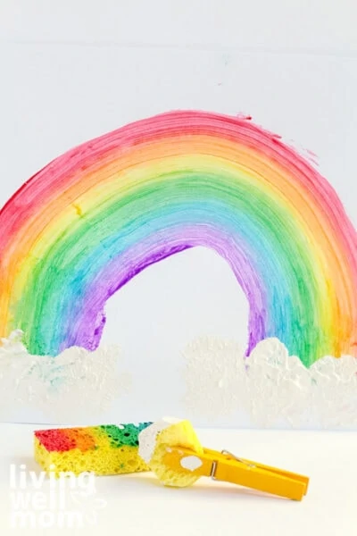 Rainbow painted with a sponge