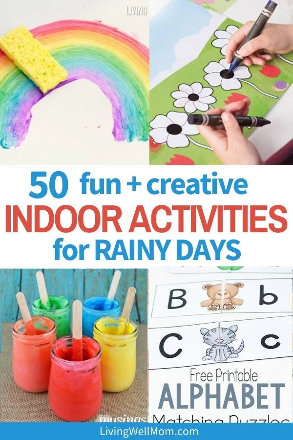 collection of fun indoor activities for rain days