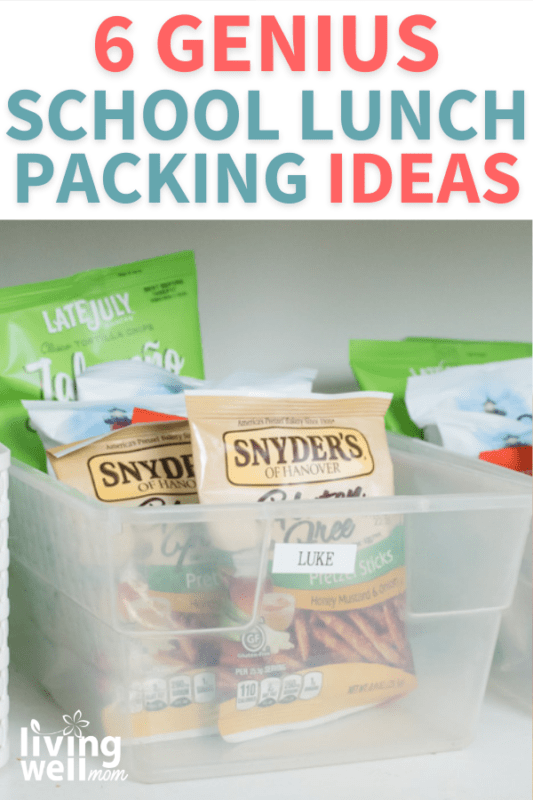 Pinterest image for 6 genius school lunch packing ideas. 