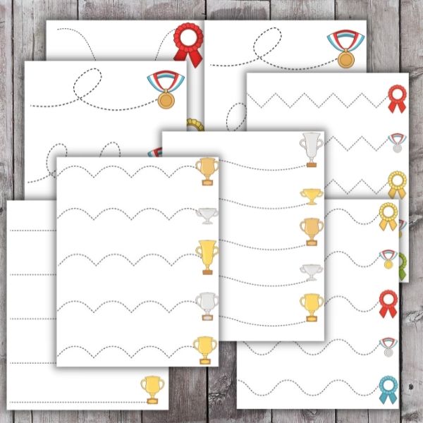 layout of cutting practice worksheet printable pages