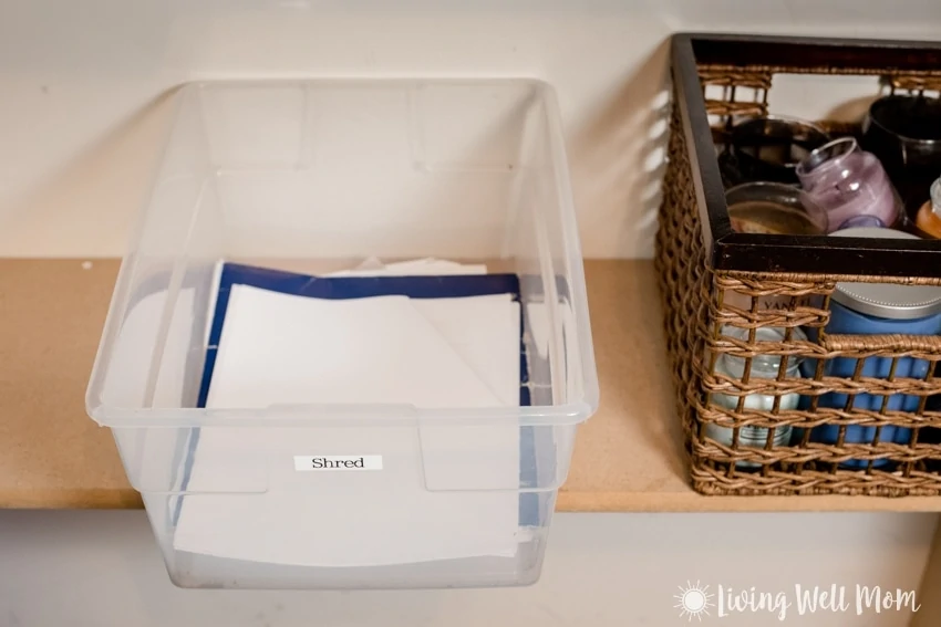  shred bin pour apprendre à organiser la paperasse