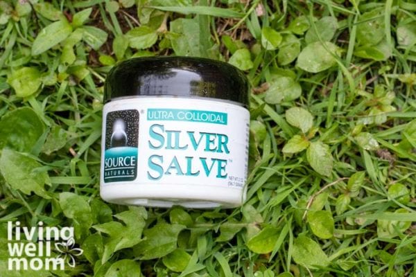 Jar of colloidal silver salve to use for first aid kit supplies