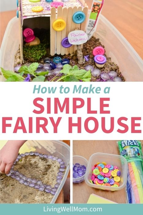 Pinterest image for DIY fairy house ideas. 