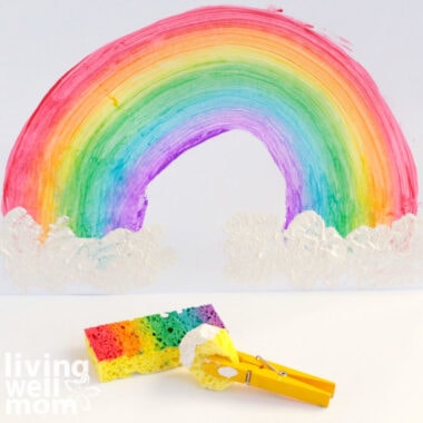 How to add clouds to a sponge rainbow painting