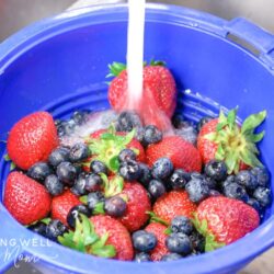 washing berries with homemade vegetable wash soak